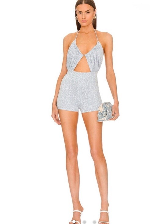Michael Costello Pants - Michael Costello x REVOLVE Sadie Romper in Powder Blue